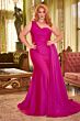 LaDivine PT004 Asymmetric Neck Side Overskirt Dress