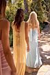 Ladivine CD383 Scoop Neck Draped Corset Bridesmaid Dress
