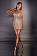 LaDivine CC501 Fitted Spaghetti Strap V-Neck Dress