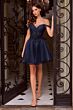 LaDivine CD0246 A-Line Tulle Skirt Off The Shoulder Dress
