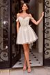 LaDivine CD0246 A-Line Tulle Skirt Off The Shoulder Dress