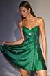 LaDivine CD2422 Spaghetti Strap Beaded A-Line Dress