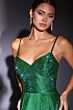 LaDivine CD2422 Spaghetti Strap Beaded A-Line Dress