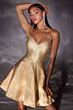 LaDivine CD2422 Spaghetti Strap Beaded A-Line Dress