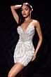 LaDivine CD644 Illusion Bodice Fitted Strapless Dress