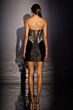 LaDivine CD645 Draped Skirt Fitted Lace-Up Back Dress