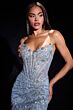 LaDivine CD646 Side Slit Fitted Strapless Corset Dress