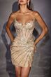 LaDivine CD646 Side Slit Fitted Strapless Corset Dress