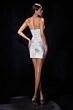 LaDivine CDS573 Draped Satin Skirt Scoop Neck Dress