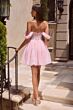 LaDivine CJ420 Sweetheart Neck A-Line Illusion Corset Dress