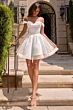 LaDivine CY024 Cold-Shoulder Flared Tulle Skirt Dress