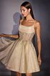 LaDivine KV1152 Scoop Neck Spaghetti Strap A-Line Dress