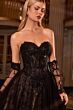 LaDivine CD717 Basque Waist Gauntlet Sleeve Dress