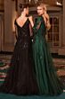 LaDivine J883 Sheer Sleeve Bateau Neck Dress