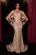 LaDivine CD637 Corset Bodice Cape Sleeve Silver Dress