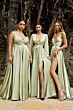 LaDivine 7475 Surplice Bodice Split Sleeve Dress