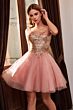 LaDivine Dress 9239 Sweetheart Neck Tulle Skirt Short Dress