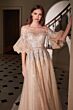 LaDivine Dress B703 Illusion Balloon Sleeve Mother Of The Bride Dress