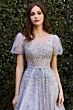 LaDivine Dress B708 Puff Sleeve Corset Mother Of The Bride Dress
