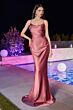 LaDivine BD7044 Strappy Cowl Neck Dress