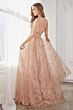 LaDivine C32 Sheer Sides Scoop Back Dress