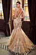 LaDivine Dress C57 V-Back Feather Godet Skirt Formal Gown