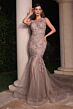 LaDivine Dress CB128 Illusion Bateau Neck Mother Of The Bride Gown