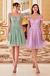 LaDivine CD0132 Cold-Shoulder A-Line Dress
