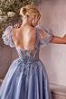 LaDivine Dress CD0187 Puff Sleeve Glitter Homecoming Dress
