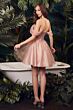 LaDivine Dress CD0211 Off-The-Shoulder Illusion Bodice Short Dress