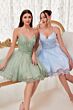 LaDivine Dress CD0213 Spaghetti Strap V-Back Cocktail Dress
