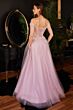 LaDivine Dress CD3394 Illusion Bodice Lace-up Back Formal Dress