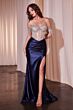 LaDivine CD821 Corset Bodice Fringe Strap Dress