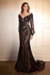 LaDivine Dress CD864 Embellished Notched Neck Mother Of The Bride Gown
