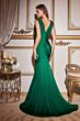 LaDivine CD912 Ruched Plunging V-Neck Dress