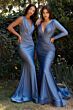 LaDivine CD912 Ruched Plunging V-Neck Dress