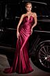 LaDivine CDS441 Plunging Notched Neck Dress