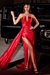 LaDivine CDS441 Plunging Notched Neck Dress