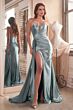 LaDivine CDS441 Plunging Notched Neck Dress