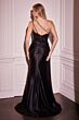 LaDivine CDS454 Asymmetric Cutout Side Drape Dress