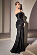 LaDivine Dress CH135 Long Sleeve Faux Wrap Skirt Evening Dress
