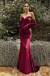 LaDivine Dress CH176 Opera Gloves Pleated Skirt Formal Gown