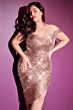 LaDivine Dress CH190 Asymmetric Hem Sequin Formal Dress