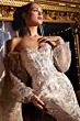 LaDivine Dress J816 Illusion Bishop Sleeve Formal Gown