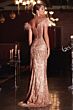 LaDivine Dress J824 Corset Bodice Feather Mother Of The Bride Dress