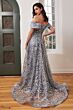 LaDivine Dress J836 Glitter Print Overskirt Mother Of The Bride Dress