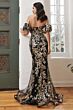 LaDivine Dress J844 Removable Puff Sleeve Mother Of The Bride Gown