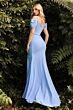 LaDivine KV1057 Pleated Cold-Shoulder Dress