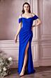 LaDivine KV1057 Pleated Cold-Shoulder Dress