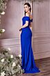 LaDivine KV1057 Pleated Cold-Shoulder Dress